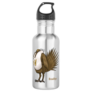 Great sage grouse bird cartoon illustration 532 ml water bottle