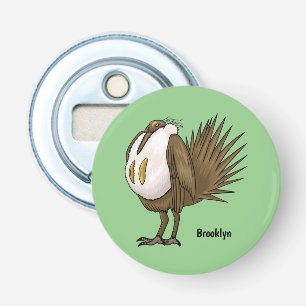Great sage grouse bird cartoon illustration bottle opener