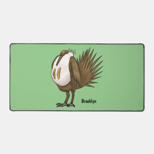 Great sage grouse bird cartoon illustration desk mat