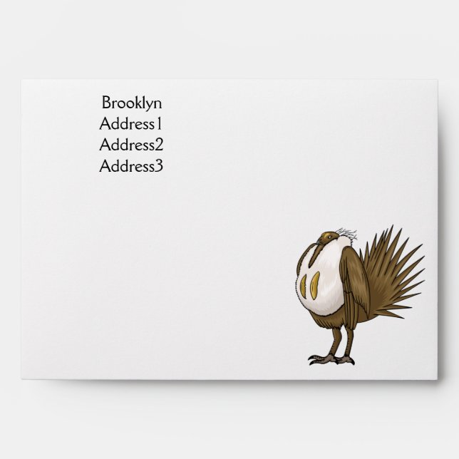 Great sage grouse bird cartoon illustration  envelope (Front)