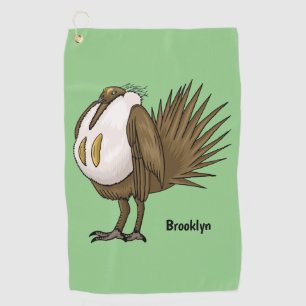 Great sage grouse bird cartoon illustration golf towel