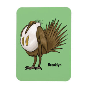 Great sage grouse bird cartoon illustration magnet