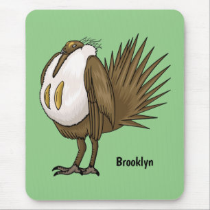 Great sage grouse bird cartoon illustration mouse mat