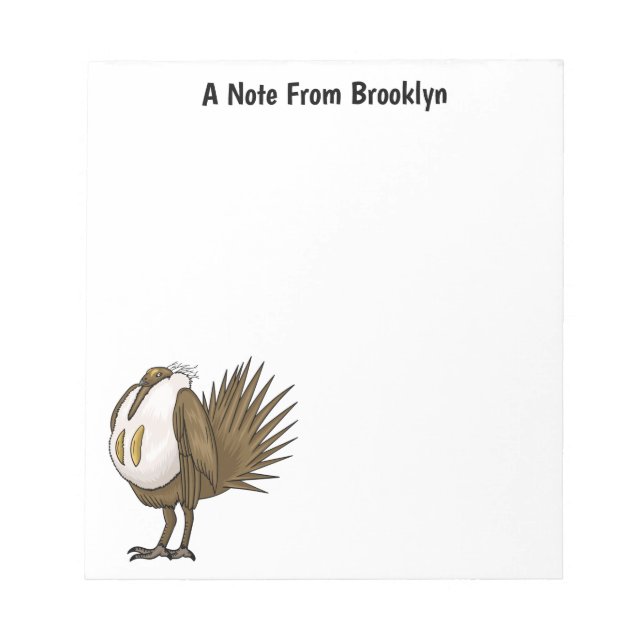 Great sage grouse bird cartoon illustration  notepad (Front)