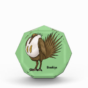 Great sage grouse bird cartoon illustration photo block