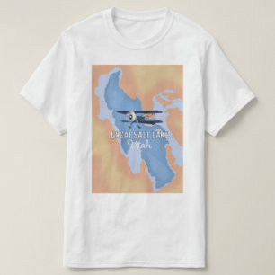 Great Salk Lake Utah map Travel poster. T-Shirt