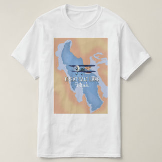 Great Salk Lake Utah map Travel poster. T-Shirt