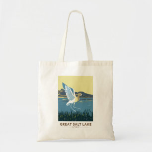 Great Salt Lake American Avocet Travel Art Vintage Tote Bag