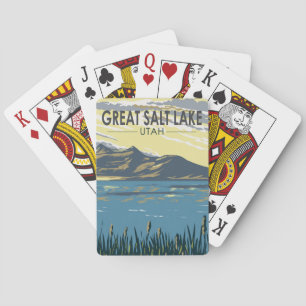 Great Salt Lake Utah Travel Art Vintage Playing Cards