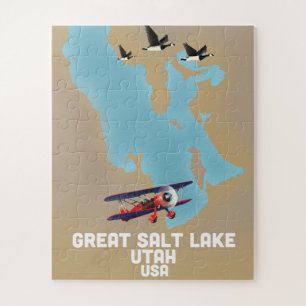 Great Salt Lake, Utah Travel poster Jigsaw Puzzle