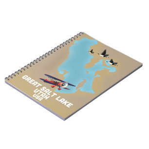 Great Salt Lake, Utah Travel poster Notebook