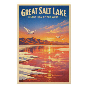 Great Salt Lake, Utah, USA, in a classic Poster