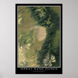 Great Sand Dunes National Park Colorado Satellite  Poster