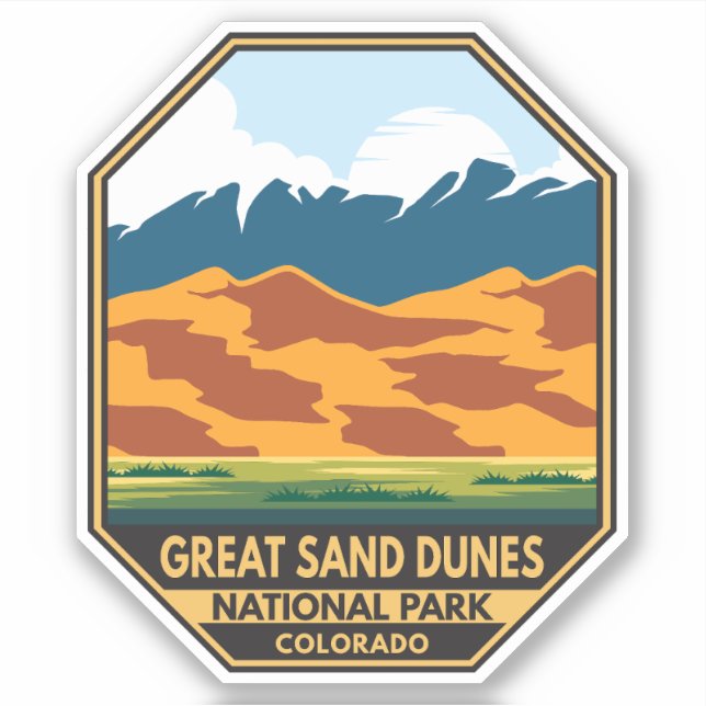 Great Sand Dunes National Park Colourful Emblem (Front)