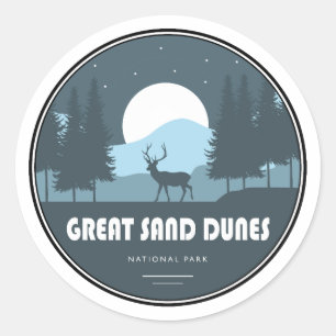Great Sand Dunes National Park Deer Classic Round Sticker