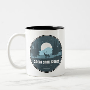 Great Sand Dunes National Park Deer Two-Tone Coffee Mug