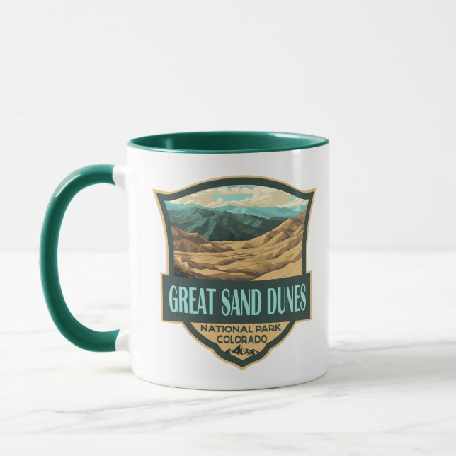 Great Sand Dunes National Park Illustration Retro Mug (Left)