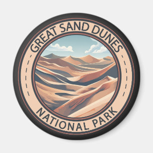 Great Sand Dunes National Park Illustration Travel Magnet