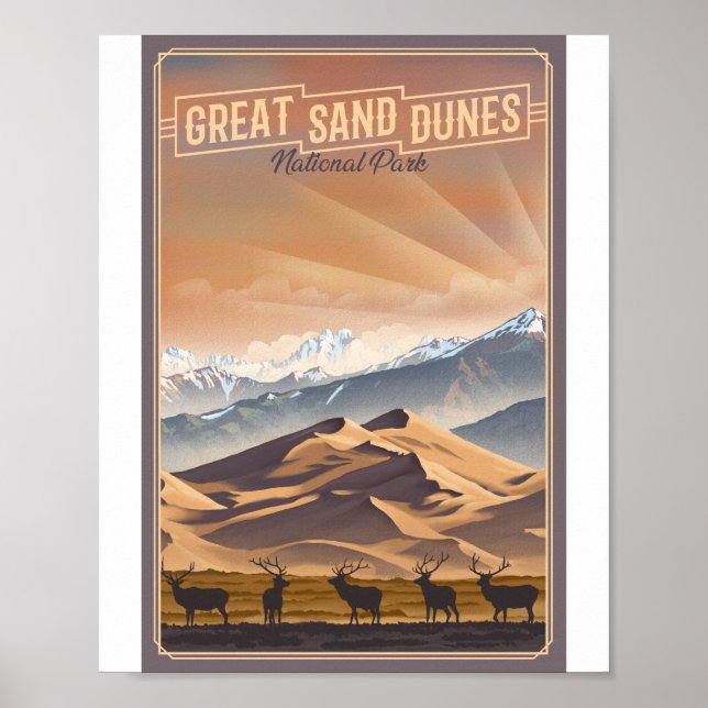 Great Sand Dunes National Park Litho Artwork Poster (Front)