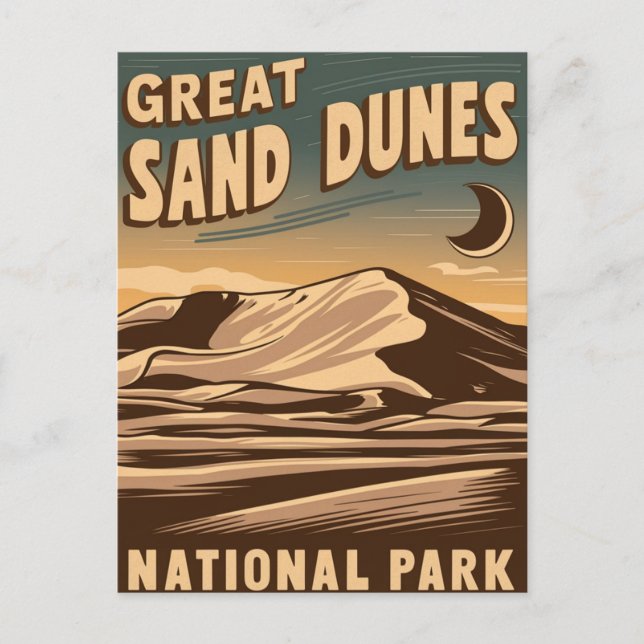 Great Sand Dunes National Park Magical Night Holiday Postcard (Front)