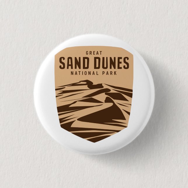 Great Sand Dunes National Park Minimal Emblem 3 Cm Round Badge (Front)