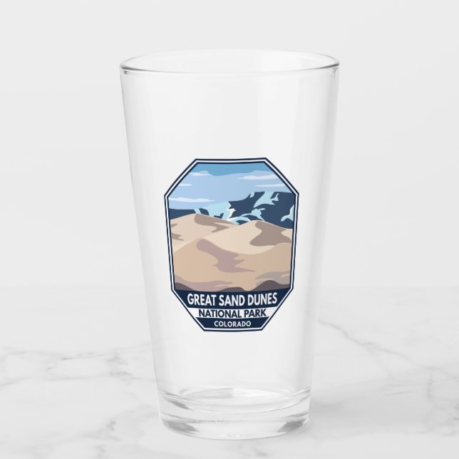 Great Sand Dunes National Park Minimal Retro Glass (Front)