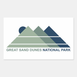 Great Sand Dunes National Park Mountain Sun Rectangular Sticker