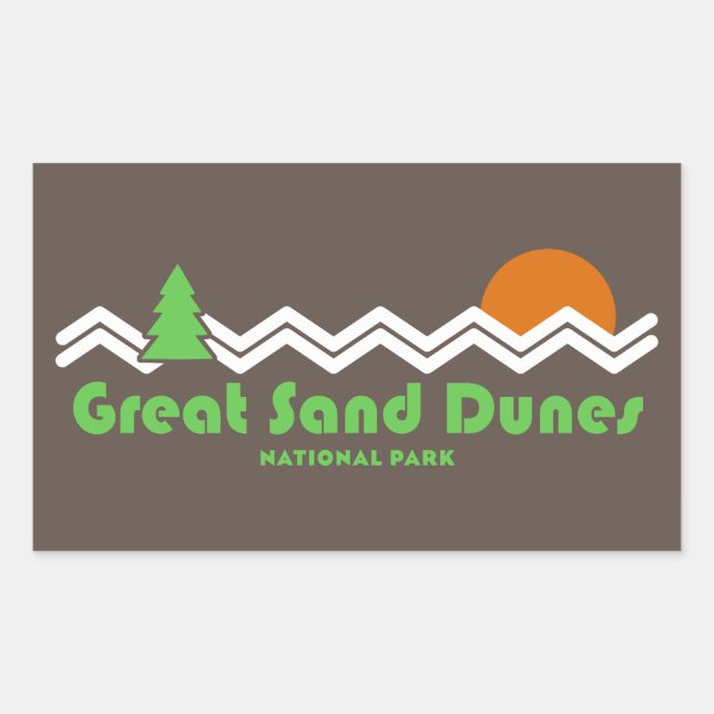 Great Sand Dunes National Park Retro Rectangular Sticker (Front)