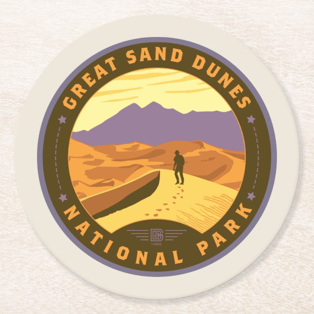Great Sand Dunes National Park Round Paper Coaster (Front)