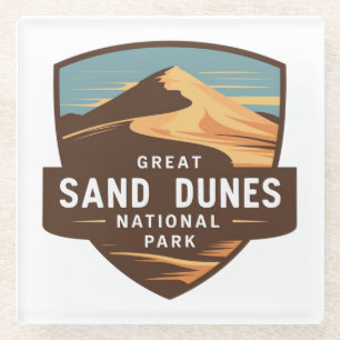 Great Sand Dunes National Park Travel Badge Glass Coaster