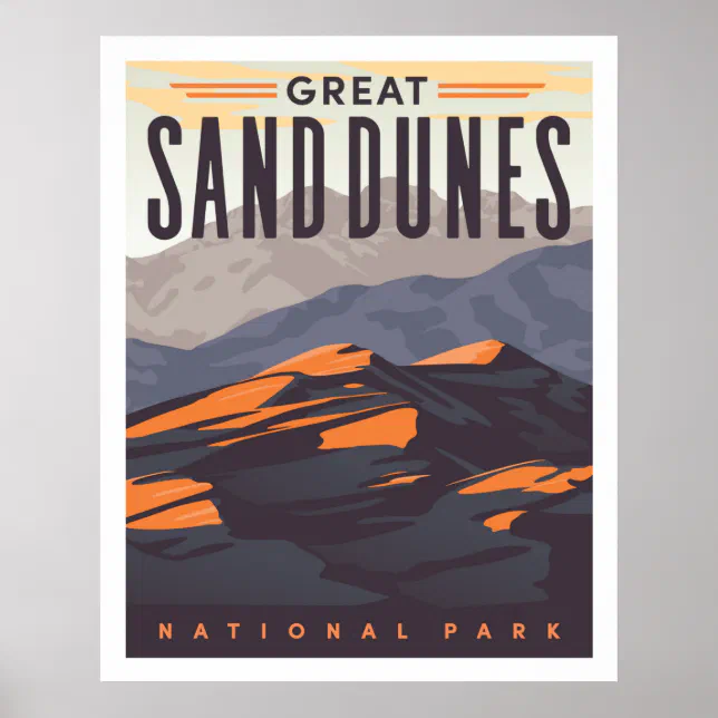 Great Sand Dunes National Park Travel Poster Print | Zazzle