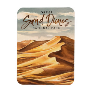 Great Sand Dunes National Park Watercolor Art Magnet