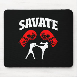 Great Savate Boxing Design Kick Mma Kickboxing  Mouse Mat