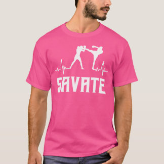 Great Savate Boxing Heartbeat Kick Mma Kickboxing T-Shirt