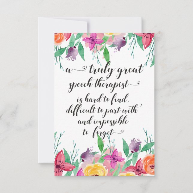 Great school speech therapist thank you gift SLP (Front)