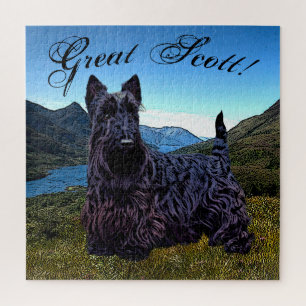 "Great Scott !"Scottish Terrier/Scotland cartooned Jigsaw Puzzle