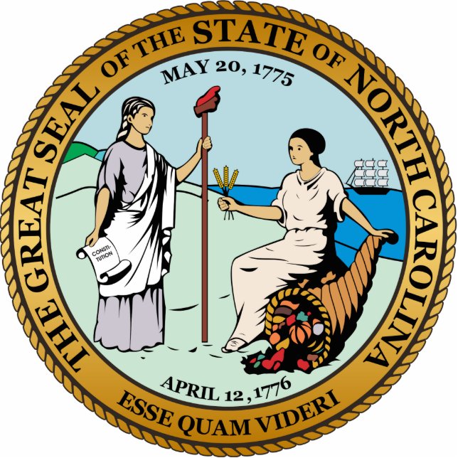 Great seal of North Carolina Standing Photo Sculpture (Front)