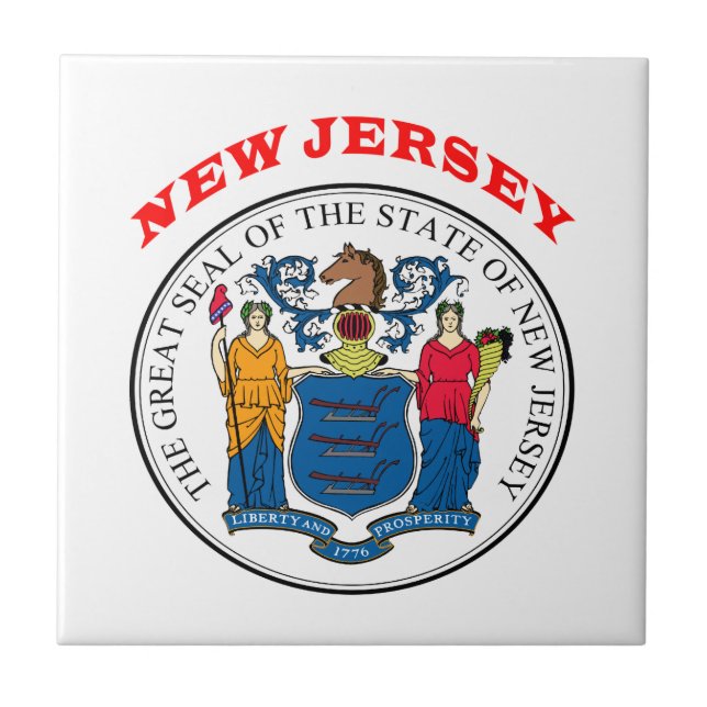 Great Seal Of  State New Jersey Tile (Front)
