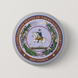 GREAT SEAL of the CONFEDERACY 6 Cm Round Badge