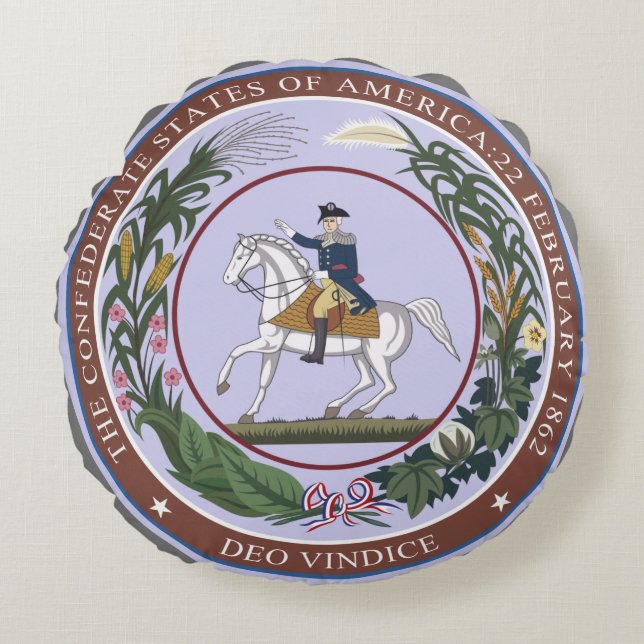 GREAT SEAL of the CONFEDERACY Round Cushion (Front)