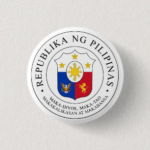 Great Seal of the Republic of the Philippines 3 Cm Round Badge