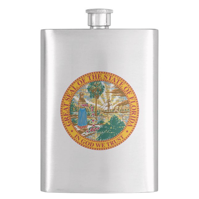 Great Seal Of The State Of Florida Hip Flask (Front)