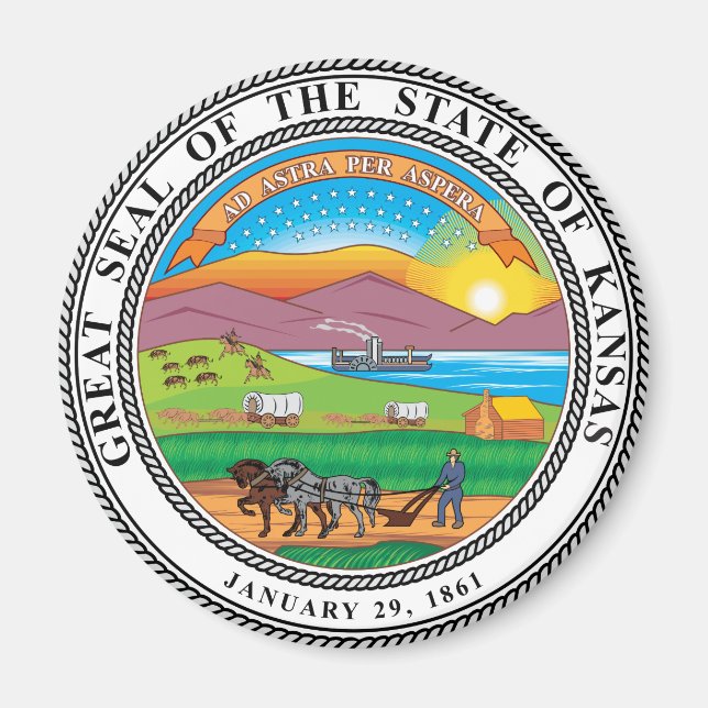 Great seal of the state of Kansas Magnet (Front)