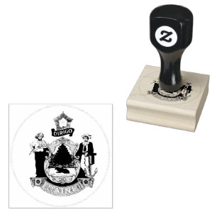 Great Seal of the State of Maine Rubber Stamp