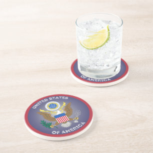 Great Seal of United States Circle Shape Coaster