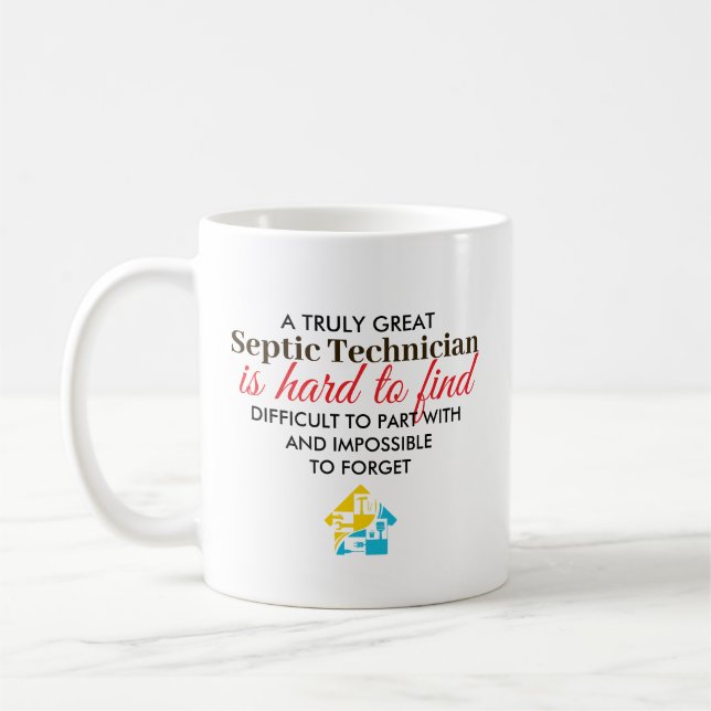 Great Septic Technician Personalised Name Gift Coffee Mug (Left)