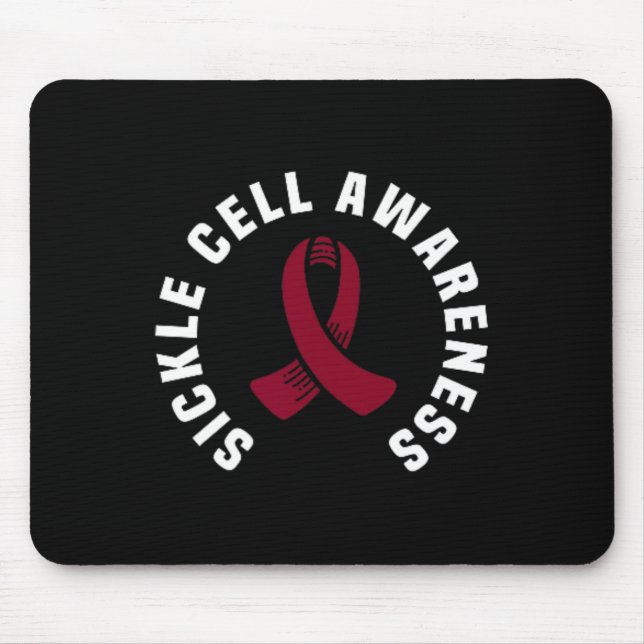 Great Sickle Cell Awareness Pocket Apparel Burgund Mouse Mat (Front)
