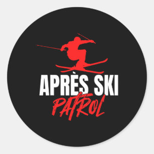 Great Skier 80s Retro Apres-ski Patrol Wear 90s Sk Classic Round Sticker
