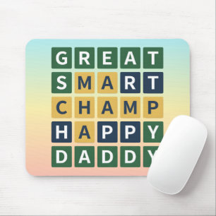 GREAT SMART CHAMP HAPPY DADDY Wordle Style Dad Mouse Mat