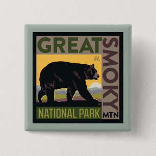 Great Smoky Mountain National Park Bear 15 Cm Square Badge